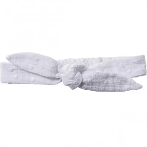 LET83700 Bandeau élastiqué blanc broderie anglaise