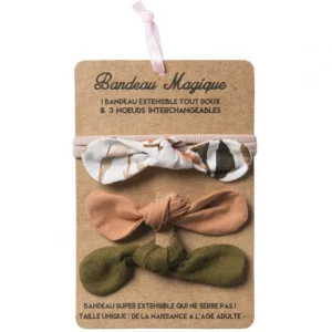 LET83700 Bandeau magique (1 bandeau extensible + 3 nœuds) - assortiment bohème