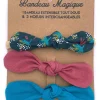 LET83700 Bandeau magique (1 bandeau extensible + 3 nœuds) - assortiment vintage