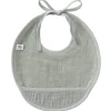 LET83700 Bavoir naissance Bi-matière Vert de gris - BB&Co