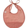 LET83700 Bavoir naissance Bi-matière marsala - BB&Co