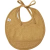 LET83700 Bavoir naissance Bi-matière noisette - BB&Co