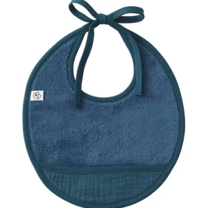 LET83700 Bavoir naissance Bi-matière vert paon - BB&Co