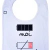 LET83700 Bavoir "batteries" gris clair