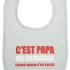 LET83700 Bavoir "C’est papa qui commande" gris clair