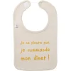 LET83700 Bavoir "je ne pleure pas" sable
