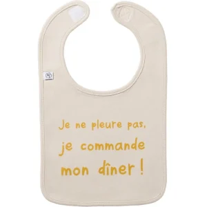 LET83700 Bavoir "je ne pleure pas" sable