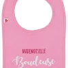 LET83700 Bavoir "Mademoiselle Boudeuse" rose bonbon