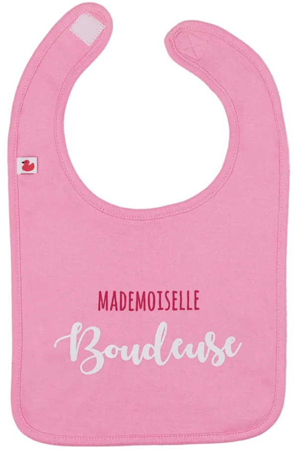 LET83700 Bavoir "Mademoiselle Boudeuse" rose bonbon
