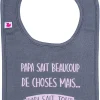 LET83700 Bavoir "papi sait tout" anthracite/rose