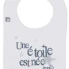 LET83700 Bavoir "Une étoile est née (moi!)" blanc/gris