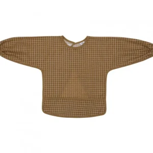 LET83700 Bavoir tablier enduit carreaux caramel 3-5 ans - BB&Co