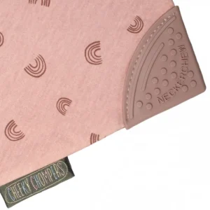 LET83700 Bavoir-bandana arc en ciels rose