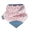 LET83700 Bavoir-bandana avec embout de dentition coeurs roses