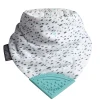 LET83700 Bavoir-bandana avec embout de dentition pluie multicolore blanc/gris