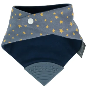 LET83700 Bavoir-bandana avec embout de dentition étoile jaune