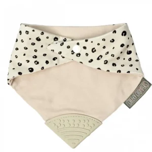 LET83700 Bavoir-bandana imp léopard beige