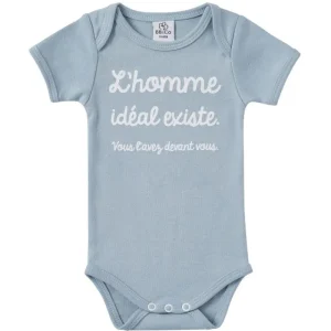 LeT Les enfants Terribles Body Manche courte "L'homme idéal" bleu grisé