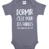 LET83700 Body manches courtes "Dormir c'est pour les faibles" anthracite