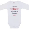 LET83700 Body manches longues "Il n’y a pas de tata aussi géniale" blanc