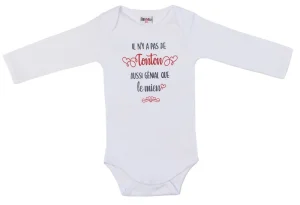 LET83700 Body manches longues "Il n’y a pas de tonton aussi génial" blanc