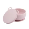 LET83700 Bol antidérapant + couvercle en silicone Minikoioi - rose