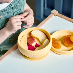 LET83700 Bol antidérapant + couvercle en silicone Minikoioi - Miel - BB&Co