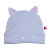 LET83700 Bonnet Petit Chat avec oreilles gris/rose