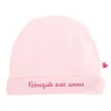 LET83700 Bonnet "Fabriquée avec amour" rose pastel