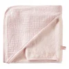 LET83700 Cape de bain + gant en bambou & gaze rose blush Mix & Match
