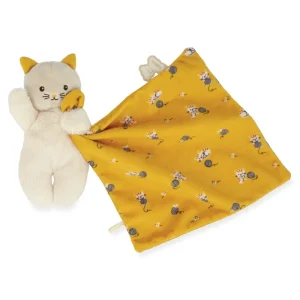 LeT Les enfants Terribles Carré Douceur Doudou chat jaune - Kaloo