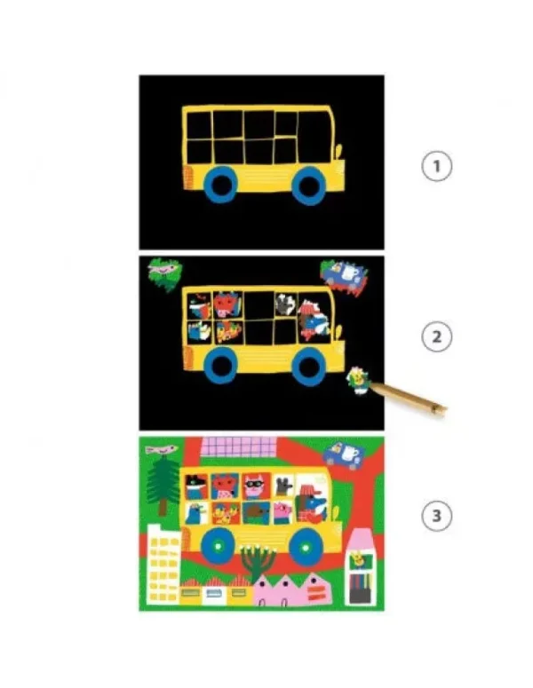 LeT Les enfants Terribles Cartes à gratter des petits -  véhicules à découvrir