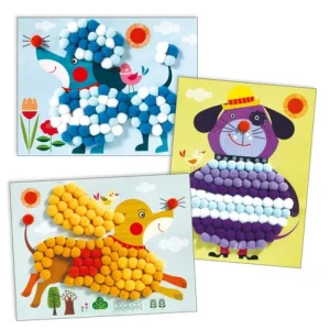 LeT Les enfants Terribles Collages pompons - Des chiens à caresser