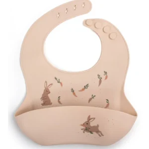 LET83700 Copie de Bavoir en silicone imprimé - Lapin  BB&CO