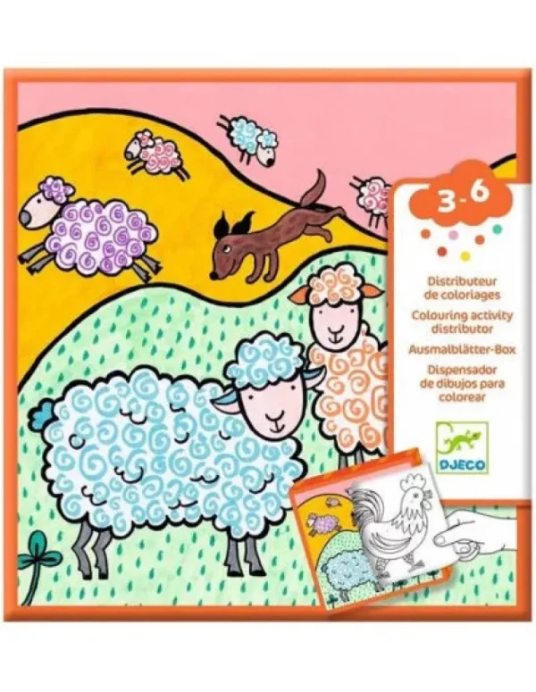 LET83700 distributeur de coloriage, ferme - Djeco