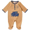 LET83700 Dors-bien coton camel/indigo Stardust