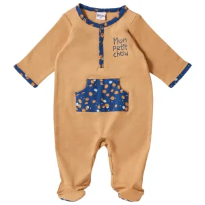 LET83700 Dors-bien coton camel/indigo Stardust