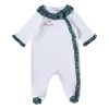 LET83700 Dors-bien coton "Ma Poupée" blanc Vintage Flowers