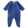 LET83700 Dors-bien velours indigo/lagon/camel Stardust