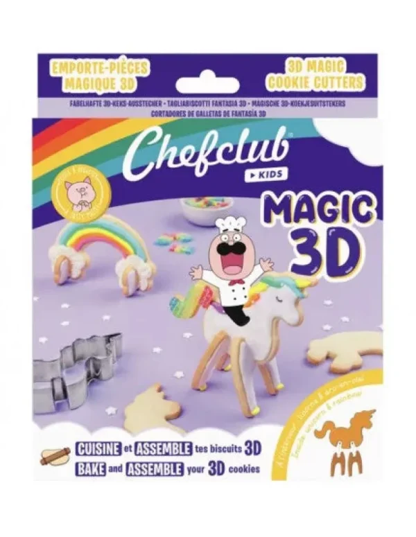 LET83700 Emportes pièces Licornes 3d Multilingues