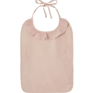 LET83700 Grand bavoir bambou et gaze de coton rose blush