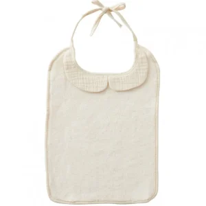 LET83700 Grand bavoir bambou et gaze de coton lait