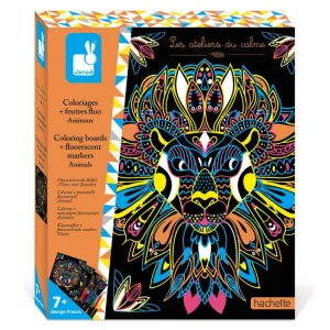 LeT Les enfants Terribles Kit créatif - Coloriages + feutres fluo animaux