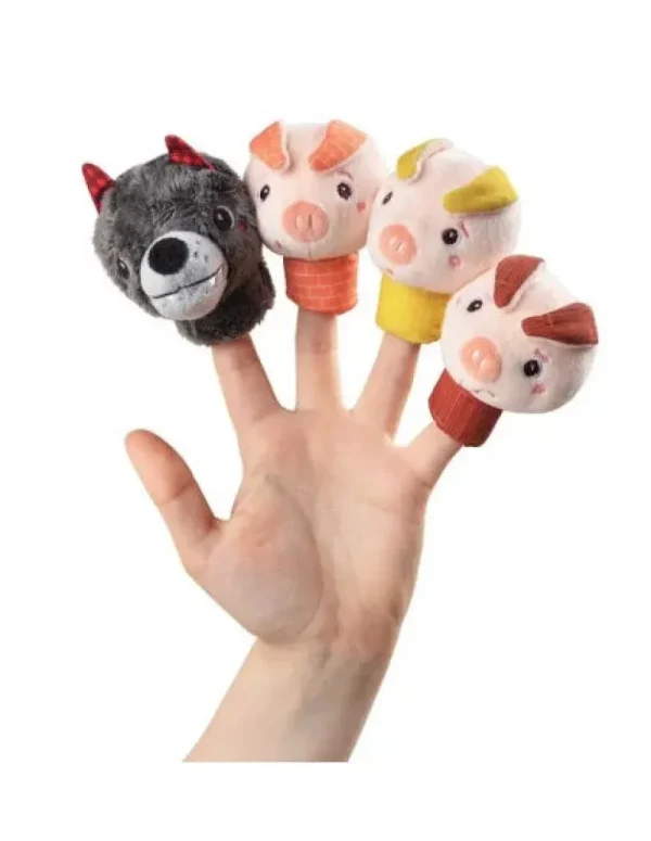 LET83700 Le loup et les 3 petits cochons marionnettes