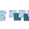 LET83700 Lingettes lavables & pochette assortie imprimé palmiers / vert