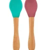 LET83700 Lot 2 cuillères silicone & bambou Minikoioi - Terracotta/Vert