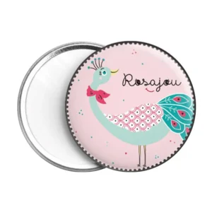 LET83700 Miroir de poche - Paon