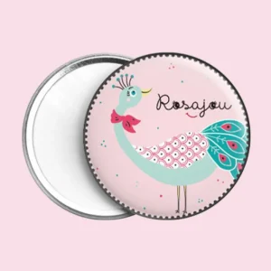 LET83700 Miroir de poche - Paon