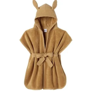 LET83700 Peignoir bambou et gaze noisette  2/4 ans