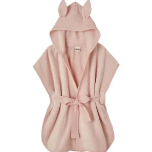 LET83700 Peignoir bébé bambou et gaze de coton rose blush 0/2 ans